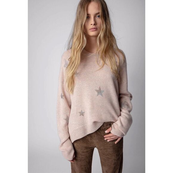 Zadig & Voltaire Markus stars 100% cashmere sweater - Picture 1 of 6